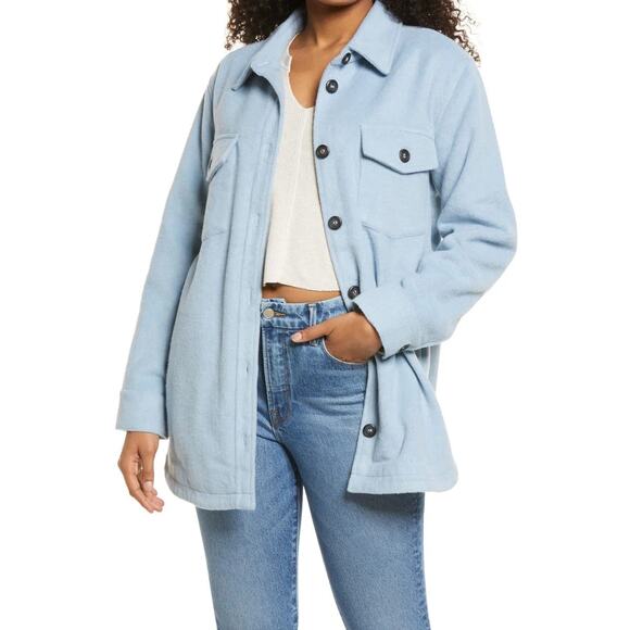Thread & Supply Shacket Shirt Jacket in Sky Blue - Picture 1 of 8
